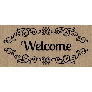 August Grove Liliane Welcome scroll Sassafras Doormat ATGR6816